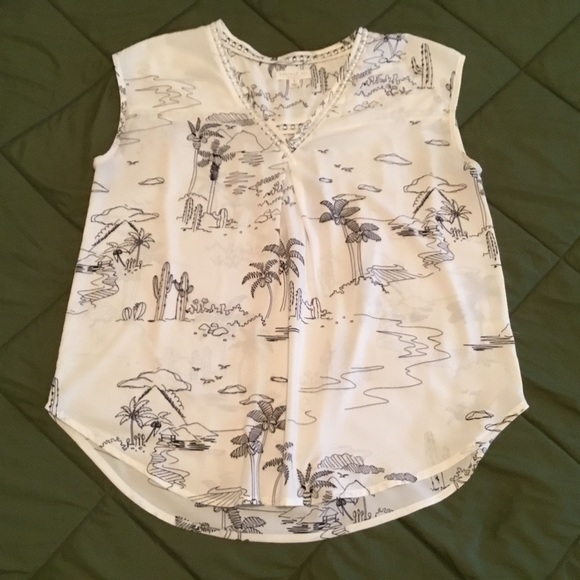Current Air|Anthropologie Sleeveless Top white desert print - Picture 8 of 11